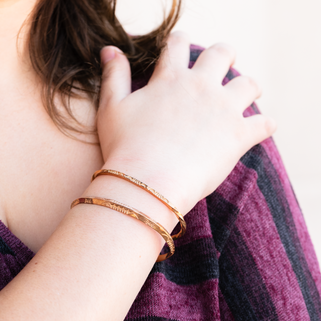 Stamp Dancer: Bronze Sage Twist Stacker Bracelet