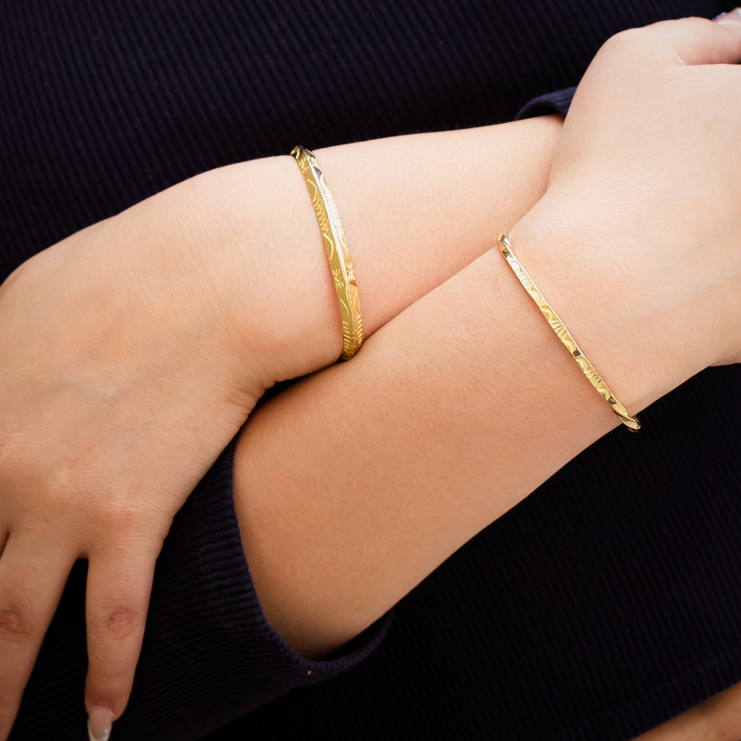Stamp Dancer: Sage Sisters Bracelet Set, featuring two elegant sterling silver bracelets with intricate designs.