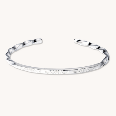 Stamp Dancer: Sage Twist Stacker Bracelet — hand-stamped sterling silver