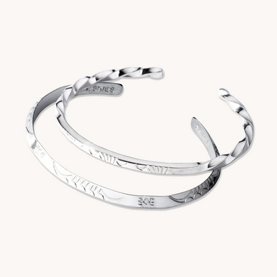 Stamp Dancer: Sage Sisters Bracelet Set — hand-stamped sterling silver