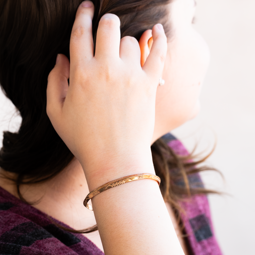 Stamp Dancer: Bronze Sagebrush Stacker Bracelet