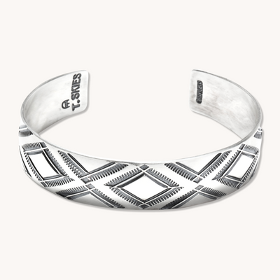 Stamp Dancer: Diamondback Cuff Bracelet — hand-stamped sterling silver