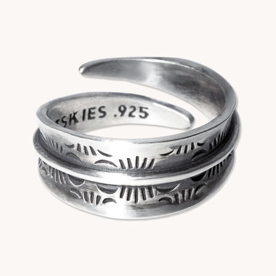 Stamp Dancer: Carpenter Adjustable Ring — hand-stamped sterling silver
