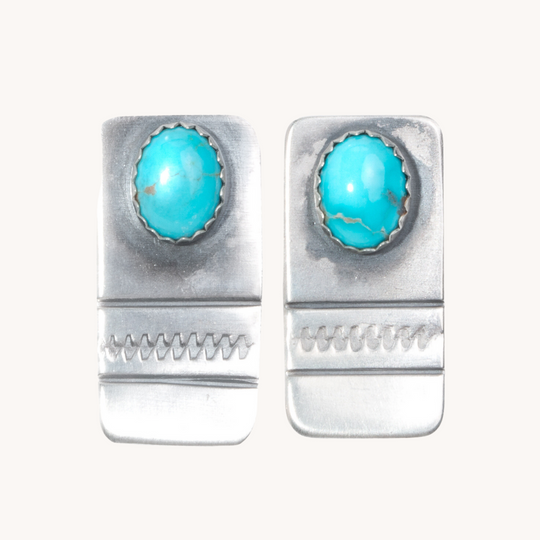 Stamp Dancer: Turquoise Cascade Earrings