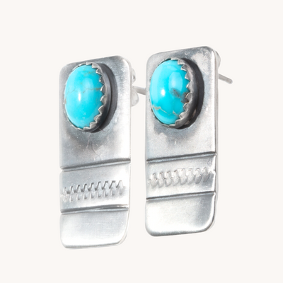 Stamp Dancer: Turquoise Cascade Earrings