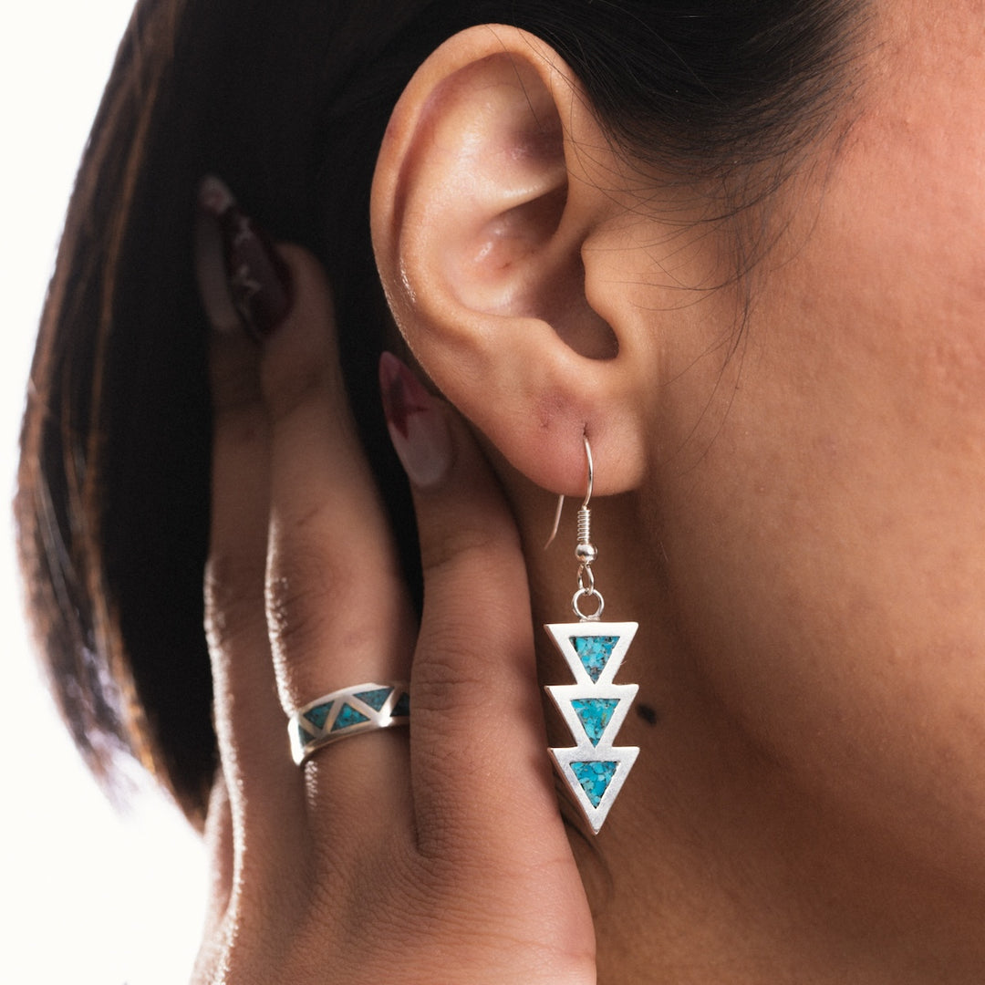 SkyWeaver: Azteca Turquoise Drop Earrings