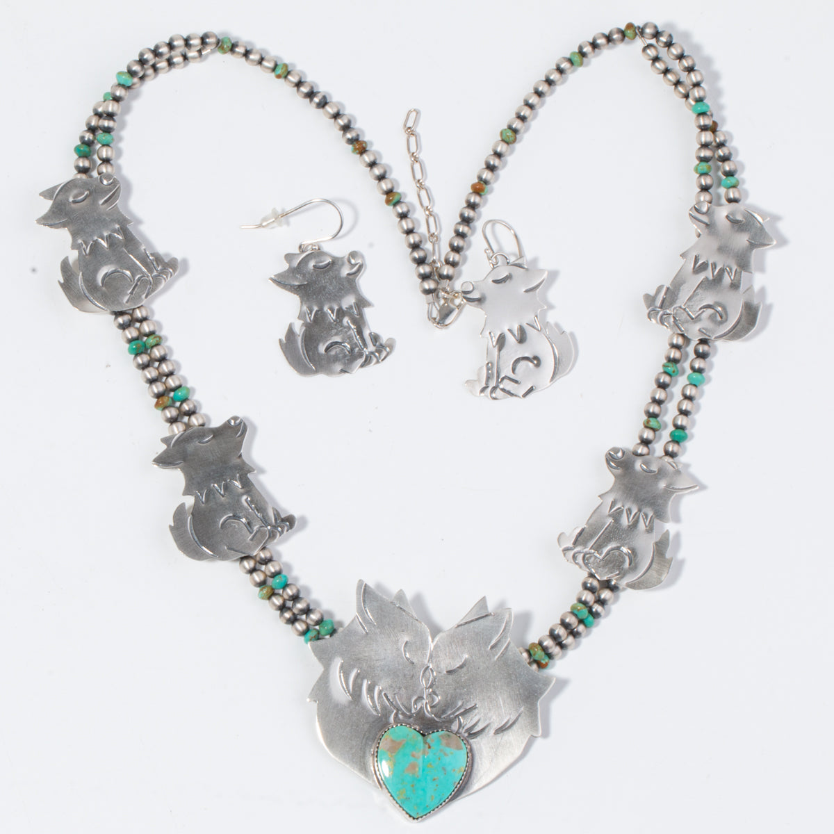 Diego Cruz Wolf Pack Necklace and Earring Set
