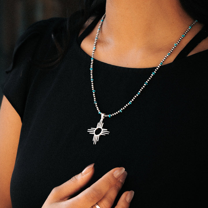 Silver Zia Sun Symbol Pendant