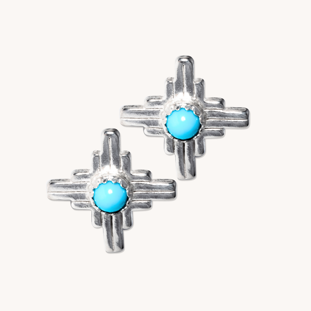 Enchantment: Turquoise Mini Zia Stud Earrings – T.Skies Jewelry