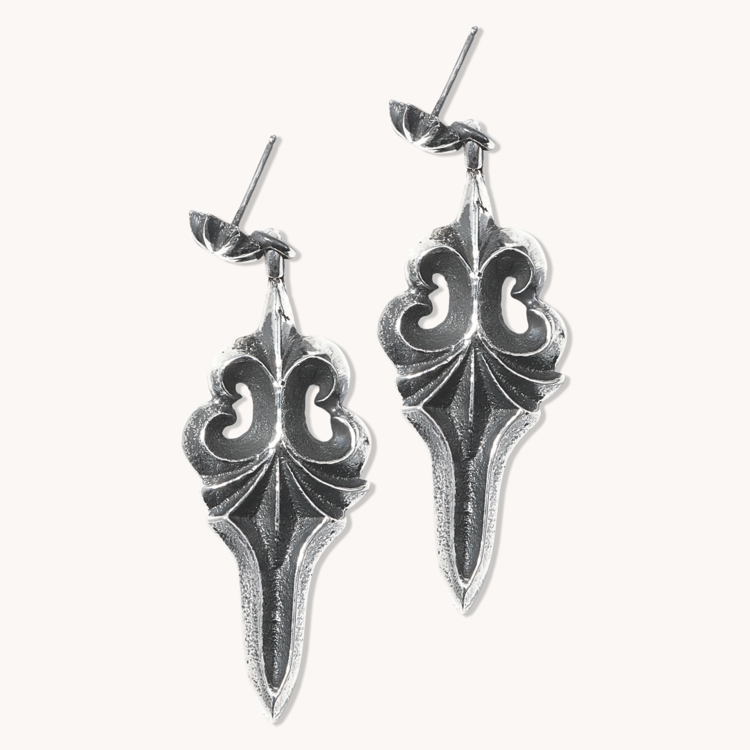 Silver Tufa Cast Earrings (by F. Parkhurst)