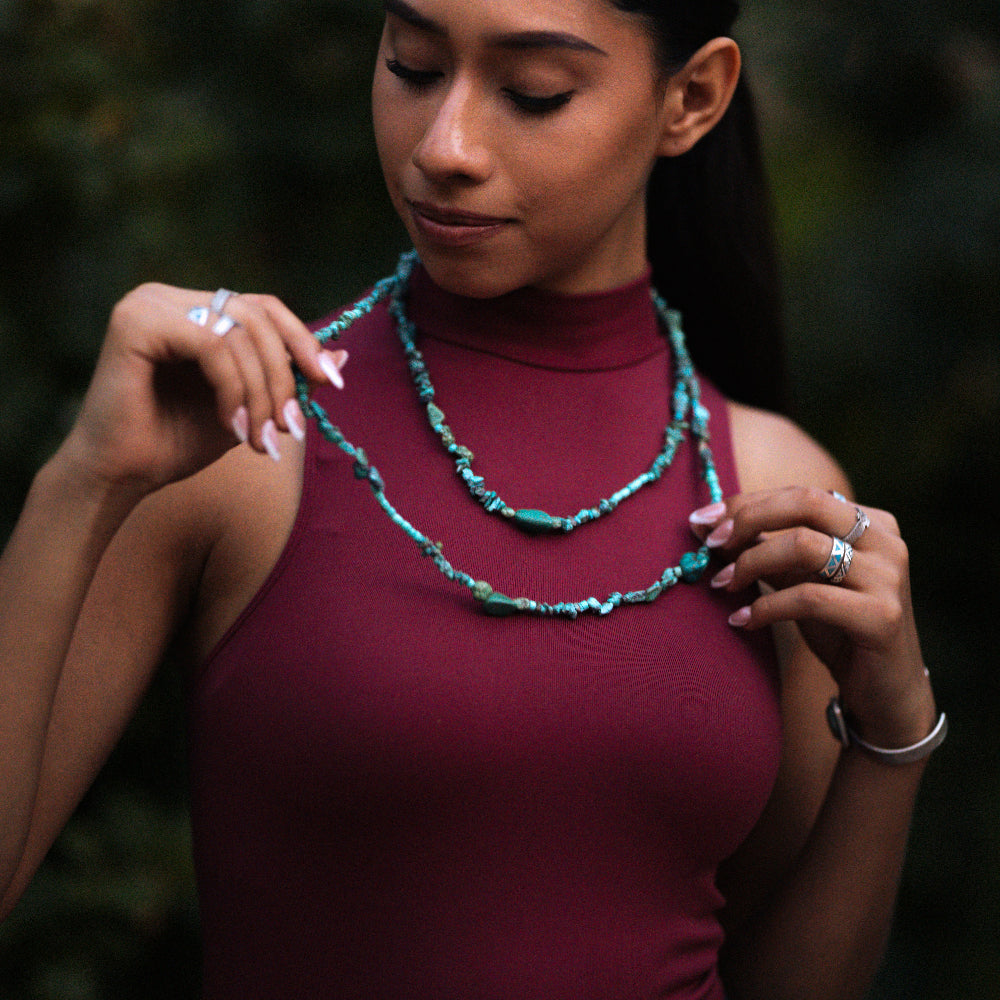 Bead Maiden: Turquoise Beads Rope Necklace