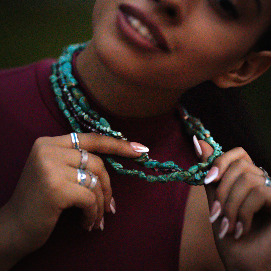 Bead Maiden: 4-Strand Turquoise & Heishe Necklace