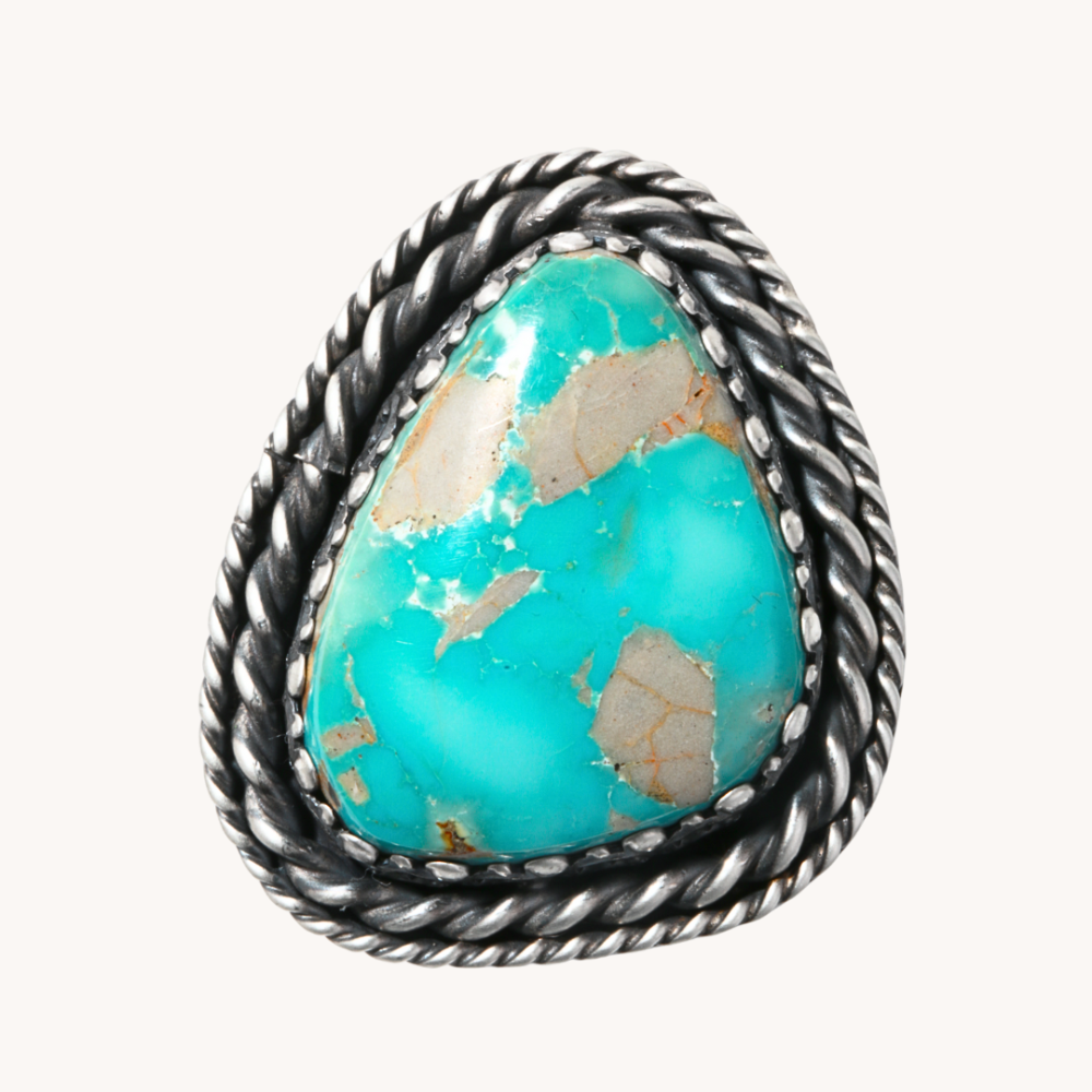 Kingman Turquoise Ring By Ivan Tillotson III