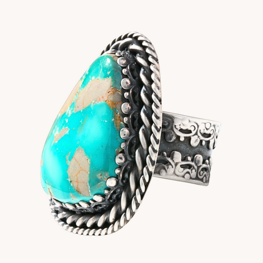 Kingman Turquoise Ring By Ivan Tillotson III