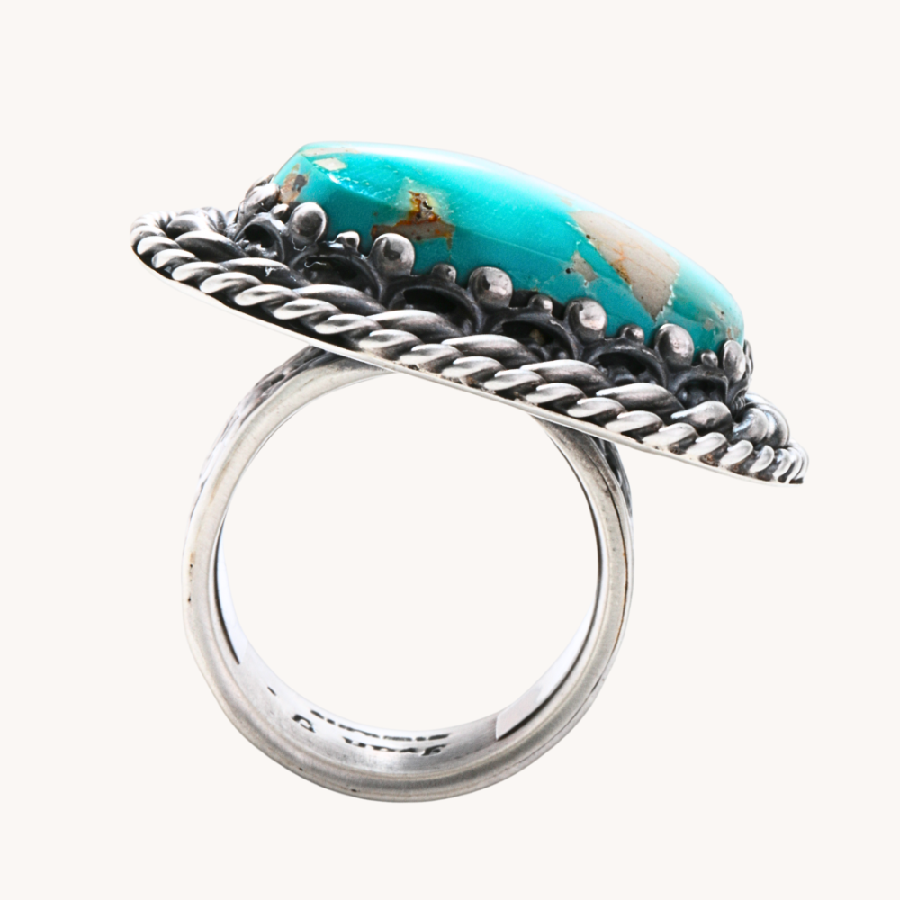 Kingman Turquoise Ring By Ivan Tillotson III