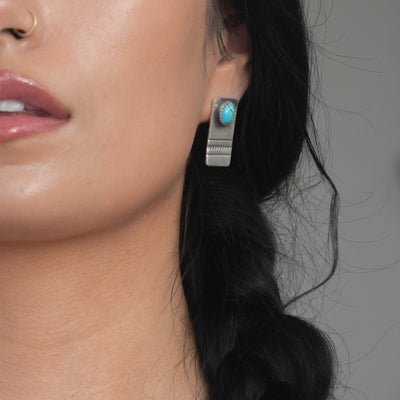 Stamp Dancer: Turquoise Cascade Earrings