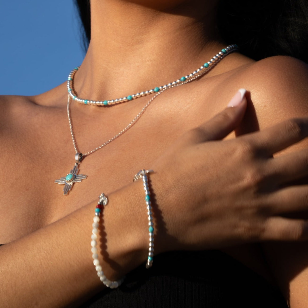 Desert Blossom: Turquoise Starshine Necklace & Bracelet Set