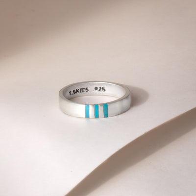 Men's Turquoise Silver Band Ring