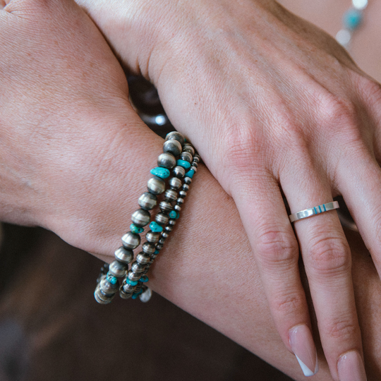 Desert Blossom: Turquoise Desert Pearls Bracelet Set