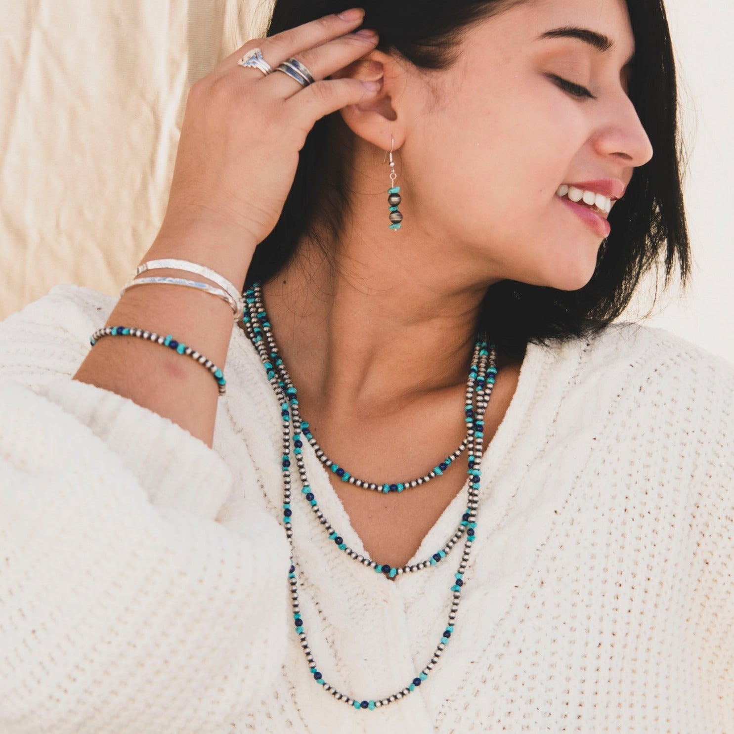 Bohemian Jewelry Sets with Turquoise and Silver