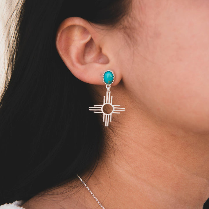 Turquoise Zia Drop Earrings by TSkies