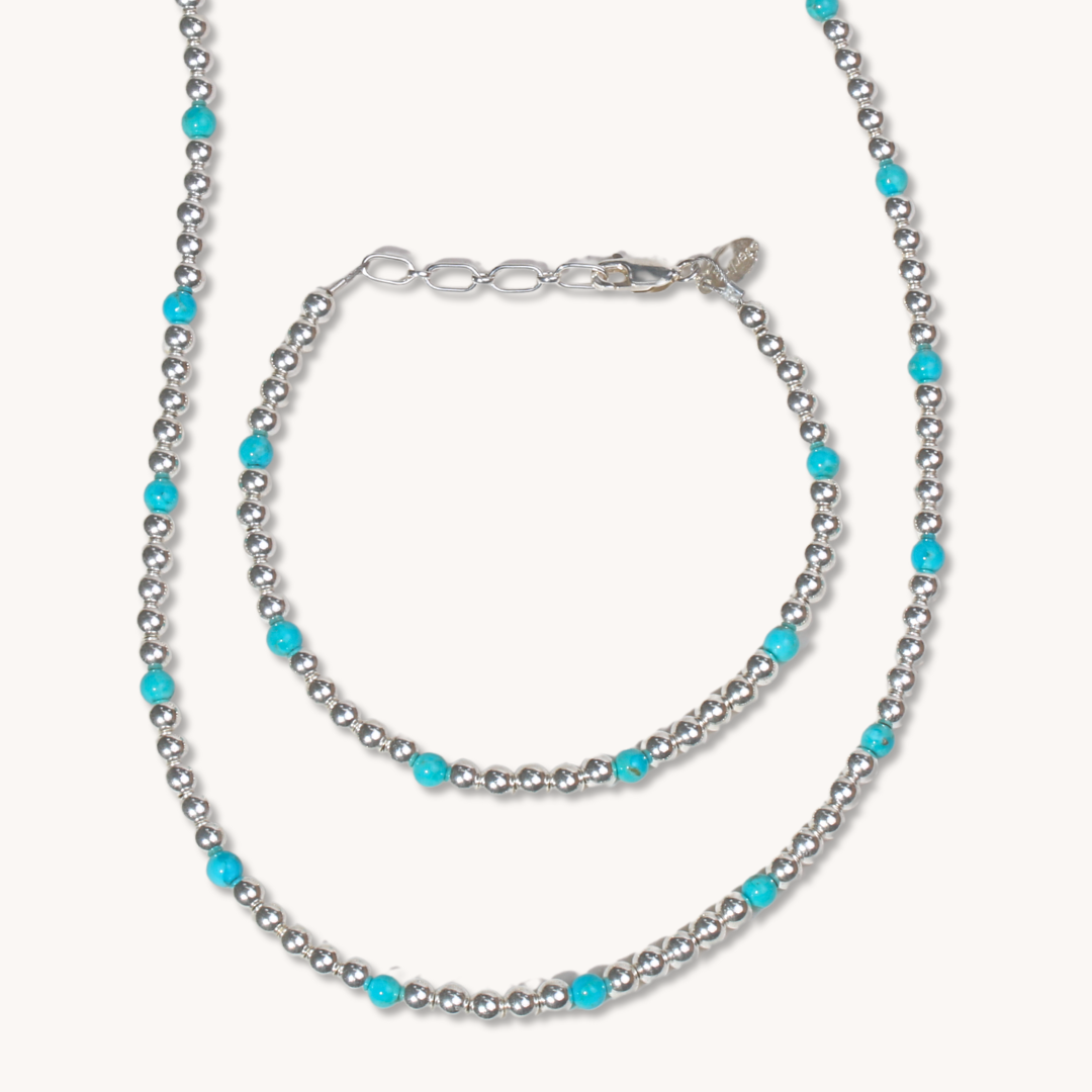Turquoise Starshine Necklace & Bracelet Set by TSkies