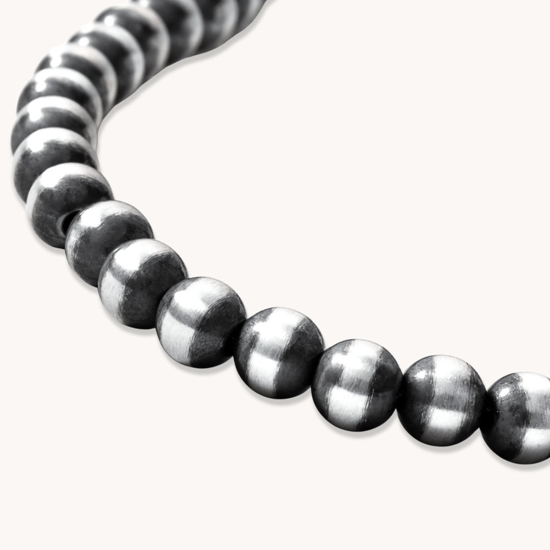 Desert Blossom: Classic Silver Pearls Necklace (5mm)