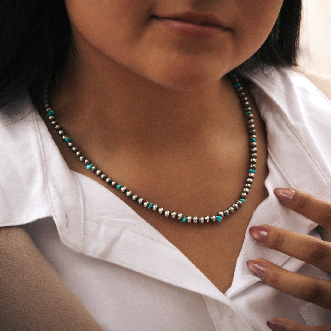 Desert Blossom: Turquoise Petite Pearls Necklace