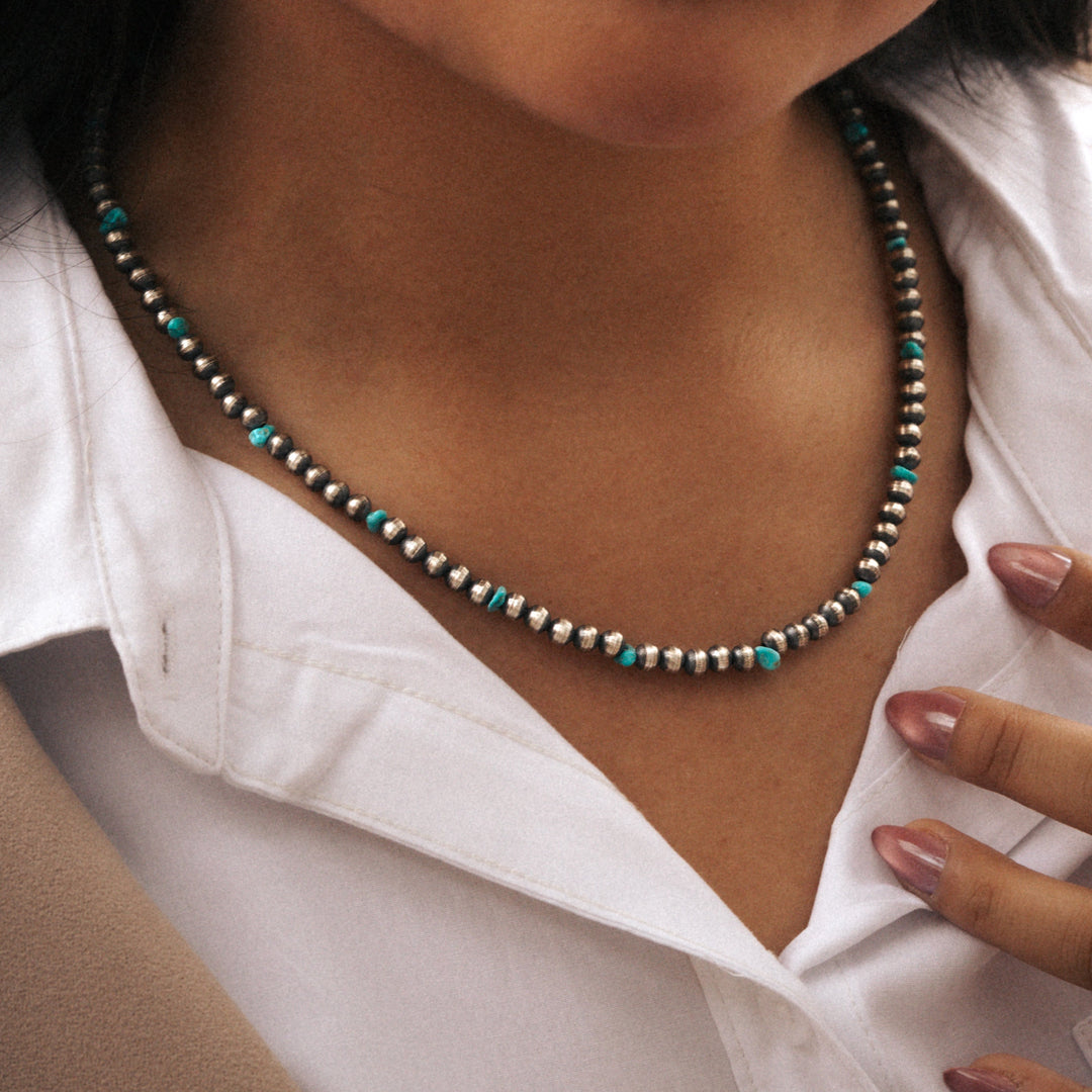 Desert Blossom: Turquoise Petite Pearls Necklace
