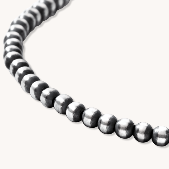 Desert Blossom: Petite Silver Pearls Necklace (3mm)