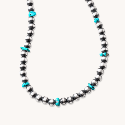 Desert Blossom: Turquoise Classic Pearls Necklace (5mm)
