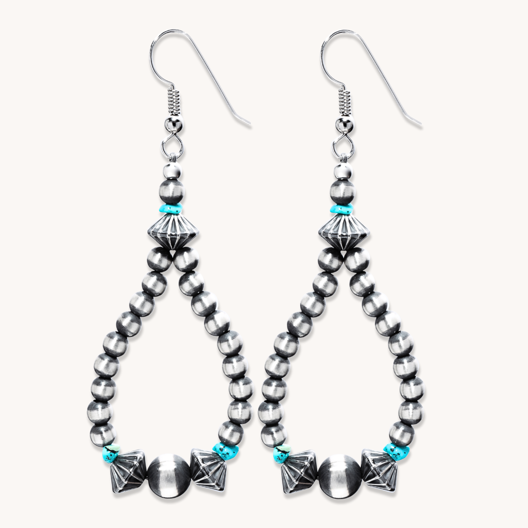 Desert Blossom: Turquoise Cactus Flower Earrings