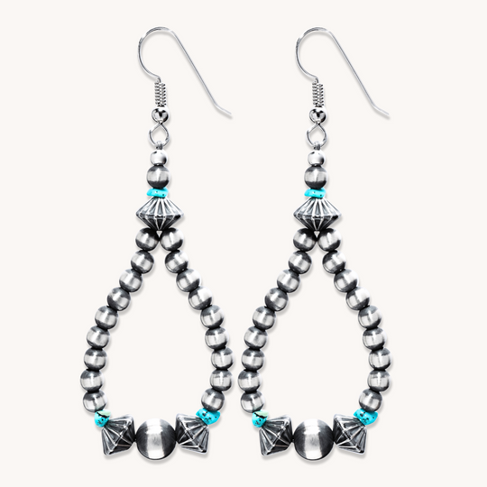 Desert Blossom: Turquoise Cactus Flower Earrings