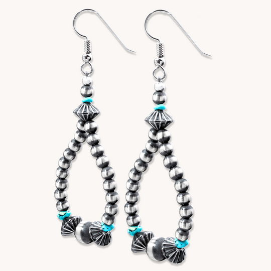 Desert Blossom: Turquoise Cactus Flower Earrings