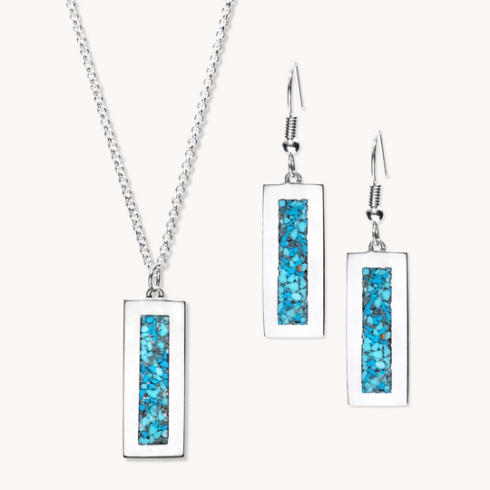 Radiante: Vista Turquoise Earrings & Necklace Set
