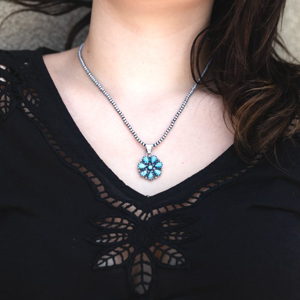 Radiante: Turquoise Mesa Flower Pendant