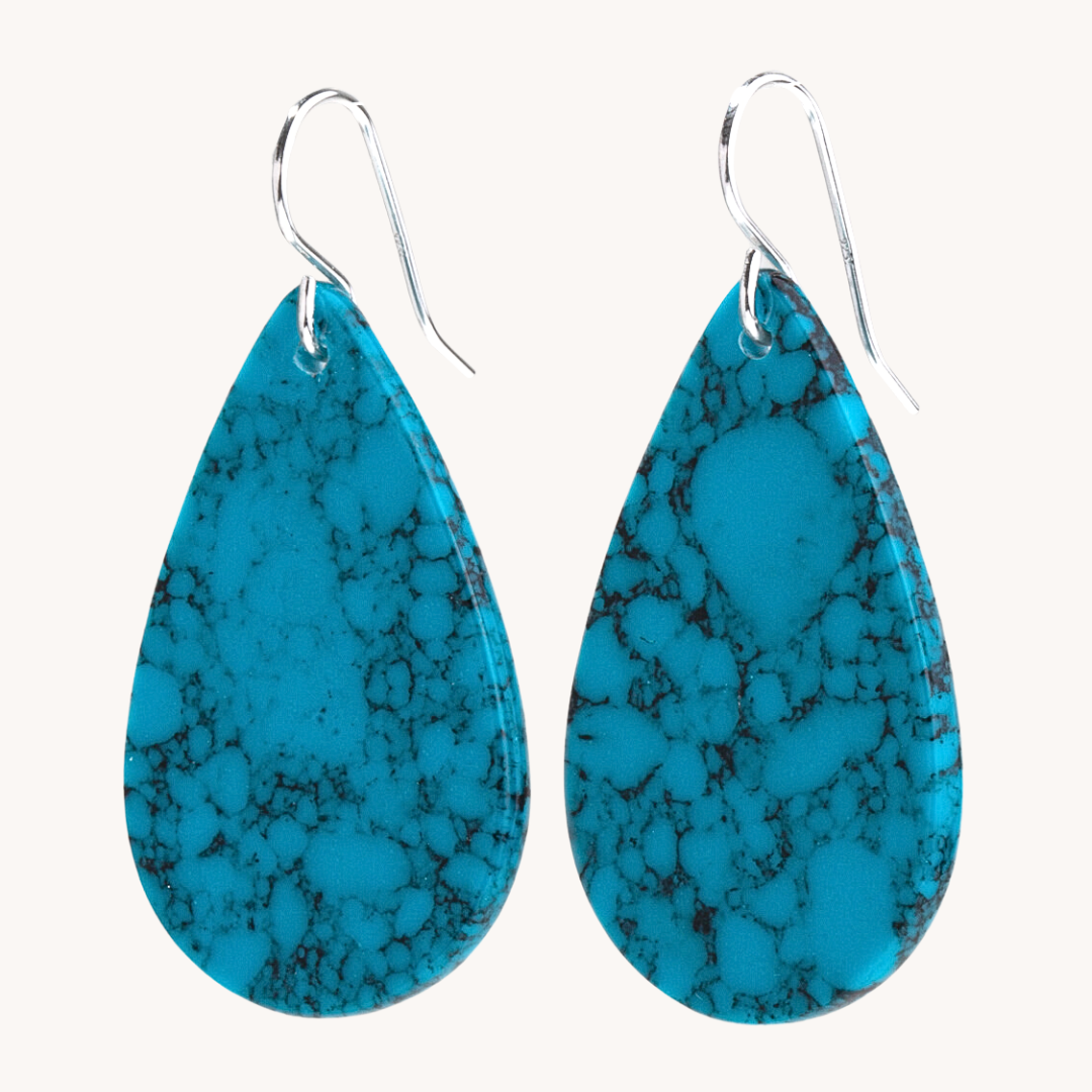 Radiante: Upcycled Dark Blue Turquoise Earrings – T.Skies