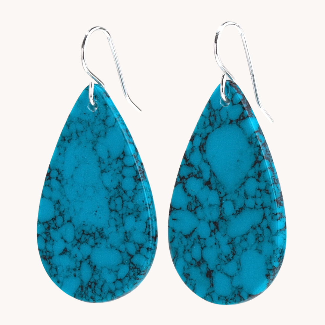 Radiante: Upcycled Dark Blue Turquoise Earrings