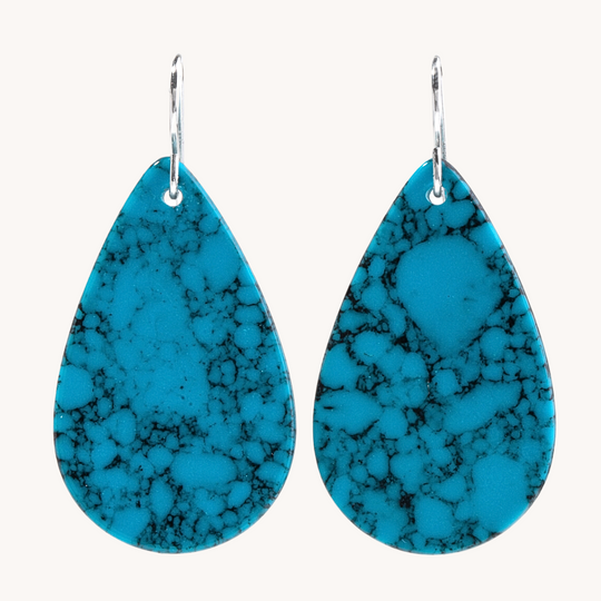 🎁 Radiante: Upcycled Dark Blue Turquoise Earrings (100% off)