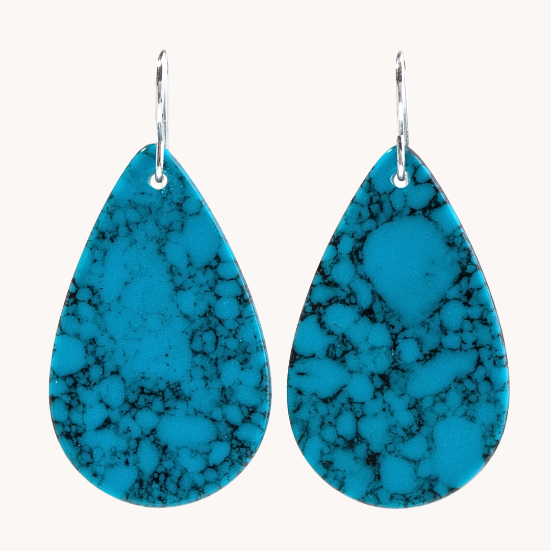 Radiante: Upcycled Dark Blue Turquoise Earrings