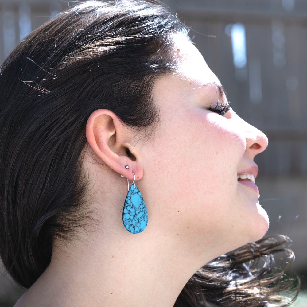 Radiante: Upcycled Dark Blue Turquoise Earrings