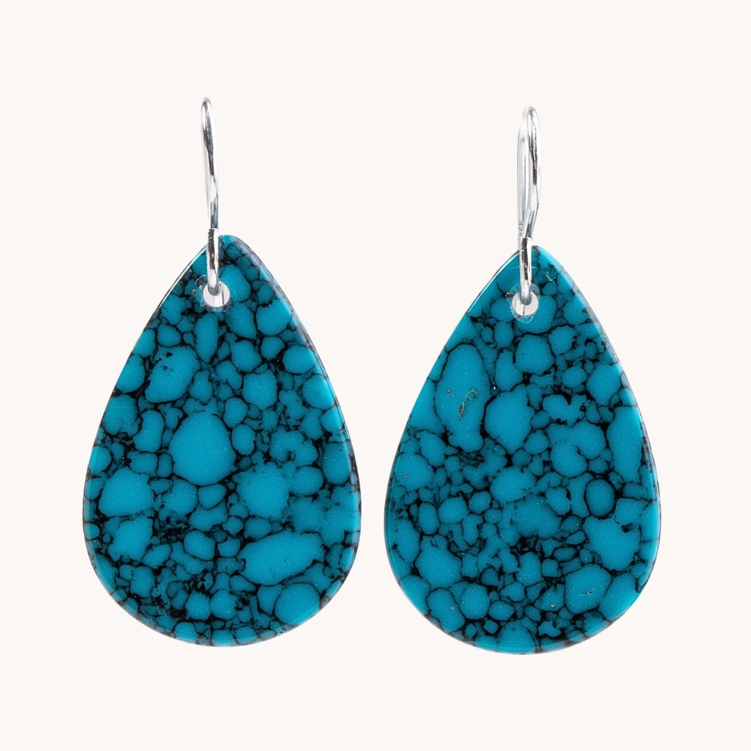 Radiante: Upcycled Dark Blue Turquoise Earrings – T.Skies