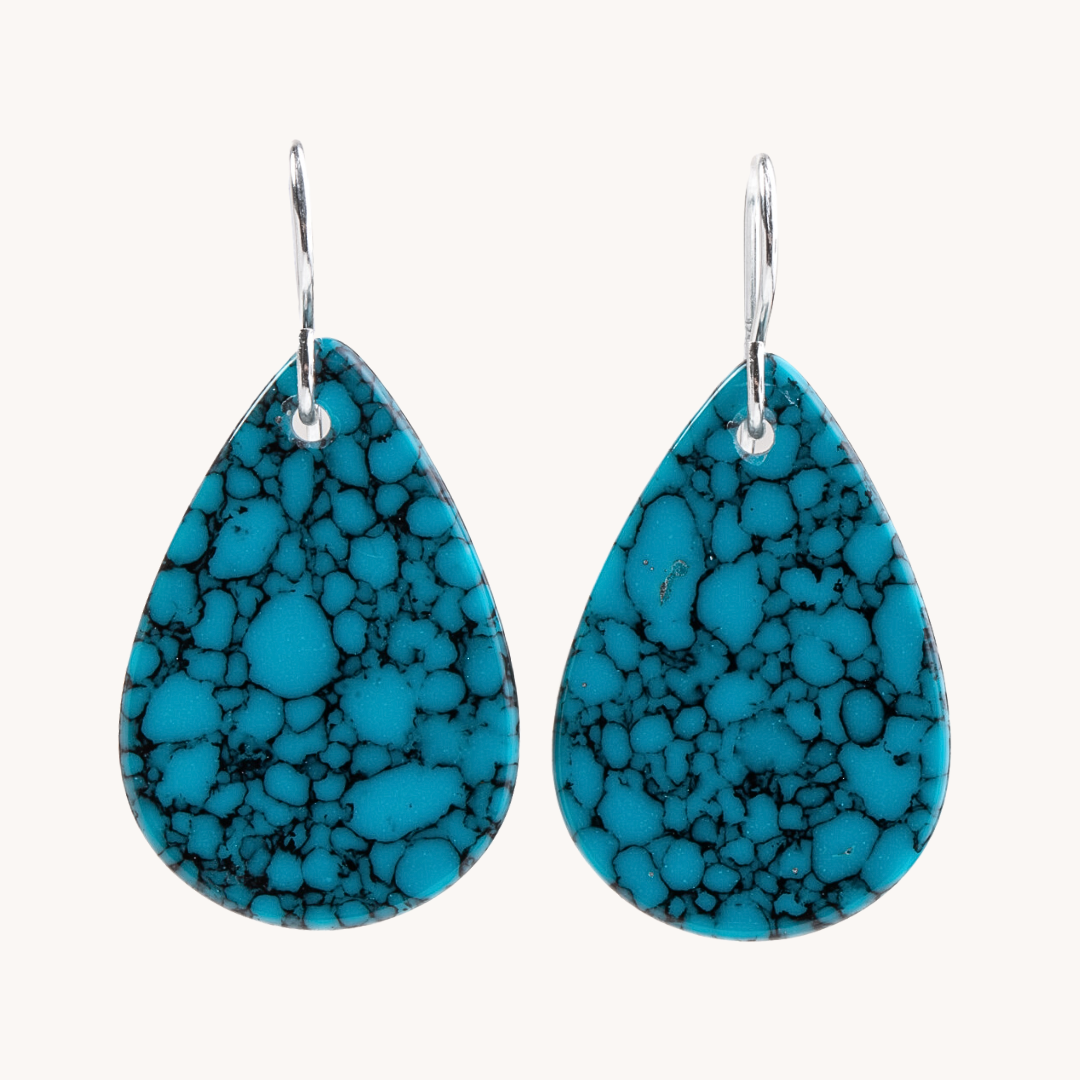 Radiante: Upcycled Dark Blue Turquoise Earrings