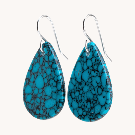 Radiante: Upcycled Dark Blue Turquoise Earrings