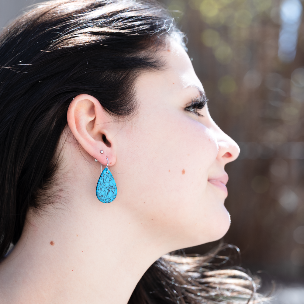 Radiante: Upcycled Dark Blue Turquoise Earrings