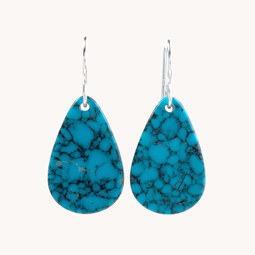 Radiante: Upcycled Dark Blue Turquoise Earrings