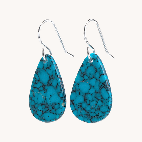 Radiante: Upcycled Dark Blue Turquoise Earrings