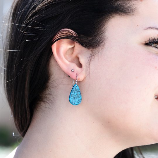 Radiante: Upcycled Dark Blue Turquoise Earrings