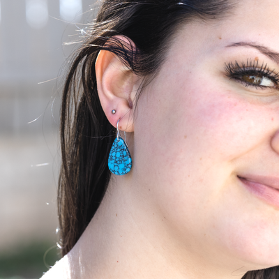 Radiante: Upcycled Dark Blue Turquoise Earrings