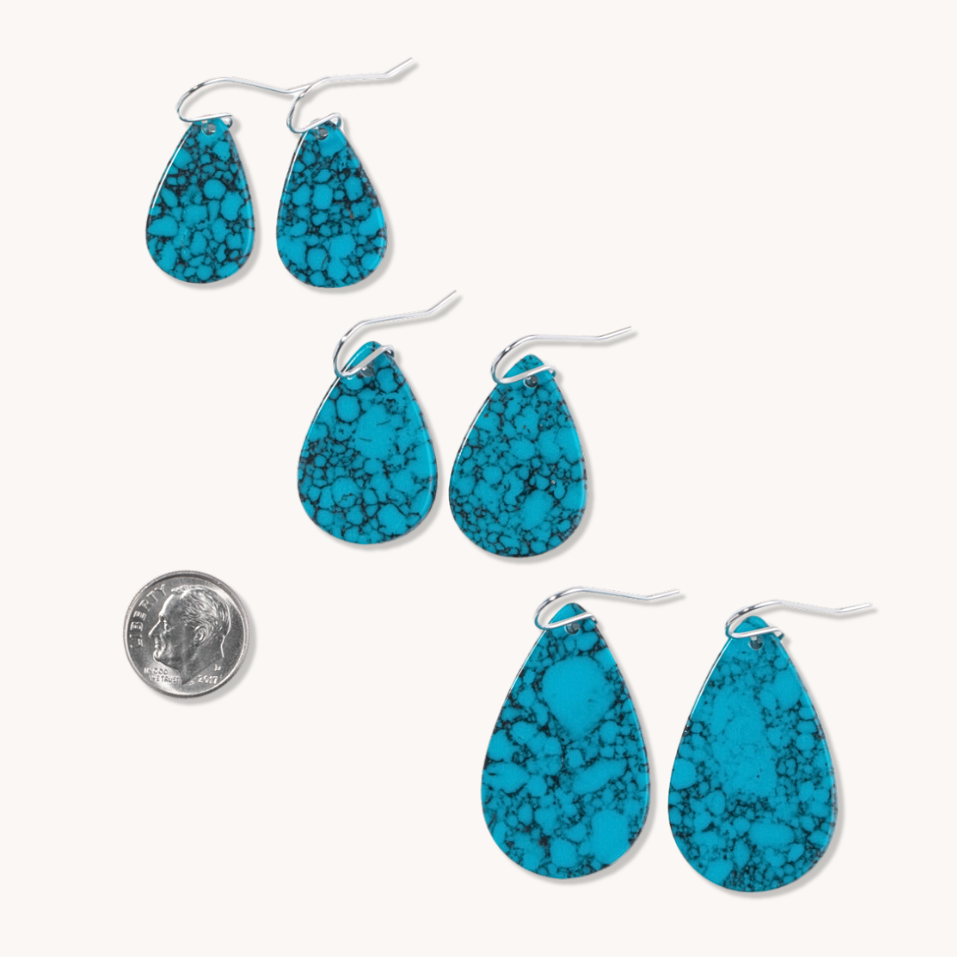 Radiante: Upcycled Dark Blue Turquoise Earrings